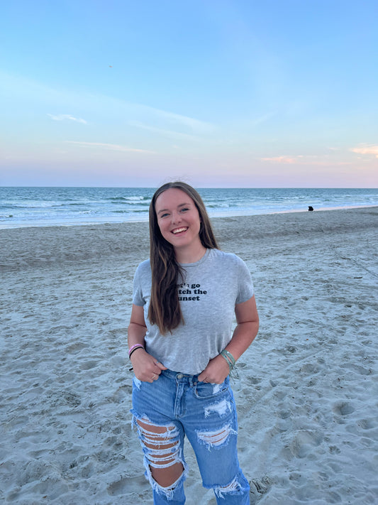 Cropped Let's Go Watch The Sunset T-Shirt