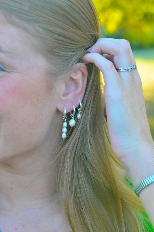Three Pearl Hoops