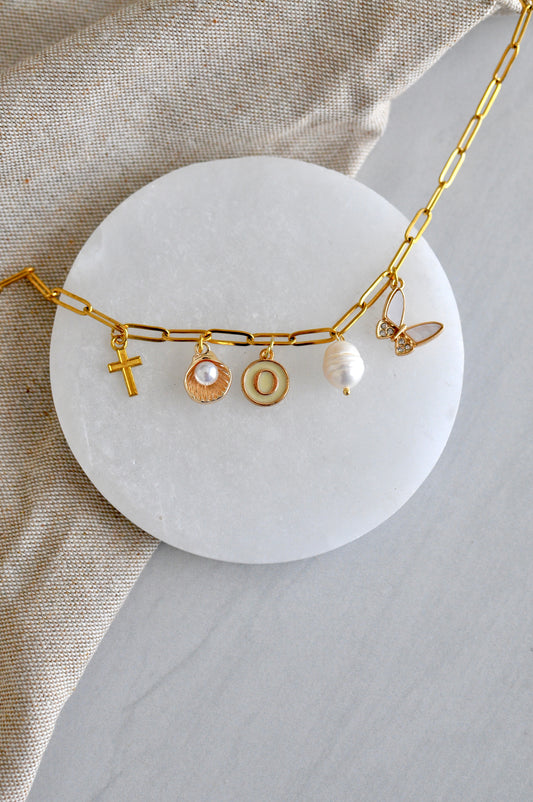 Cream Circle Letter Charms