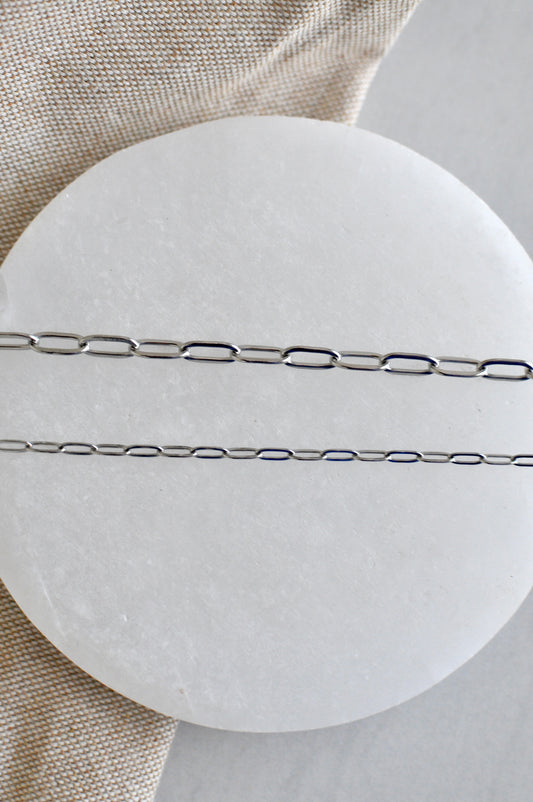 Paperclip Silver Necklace Chain