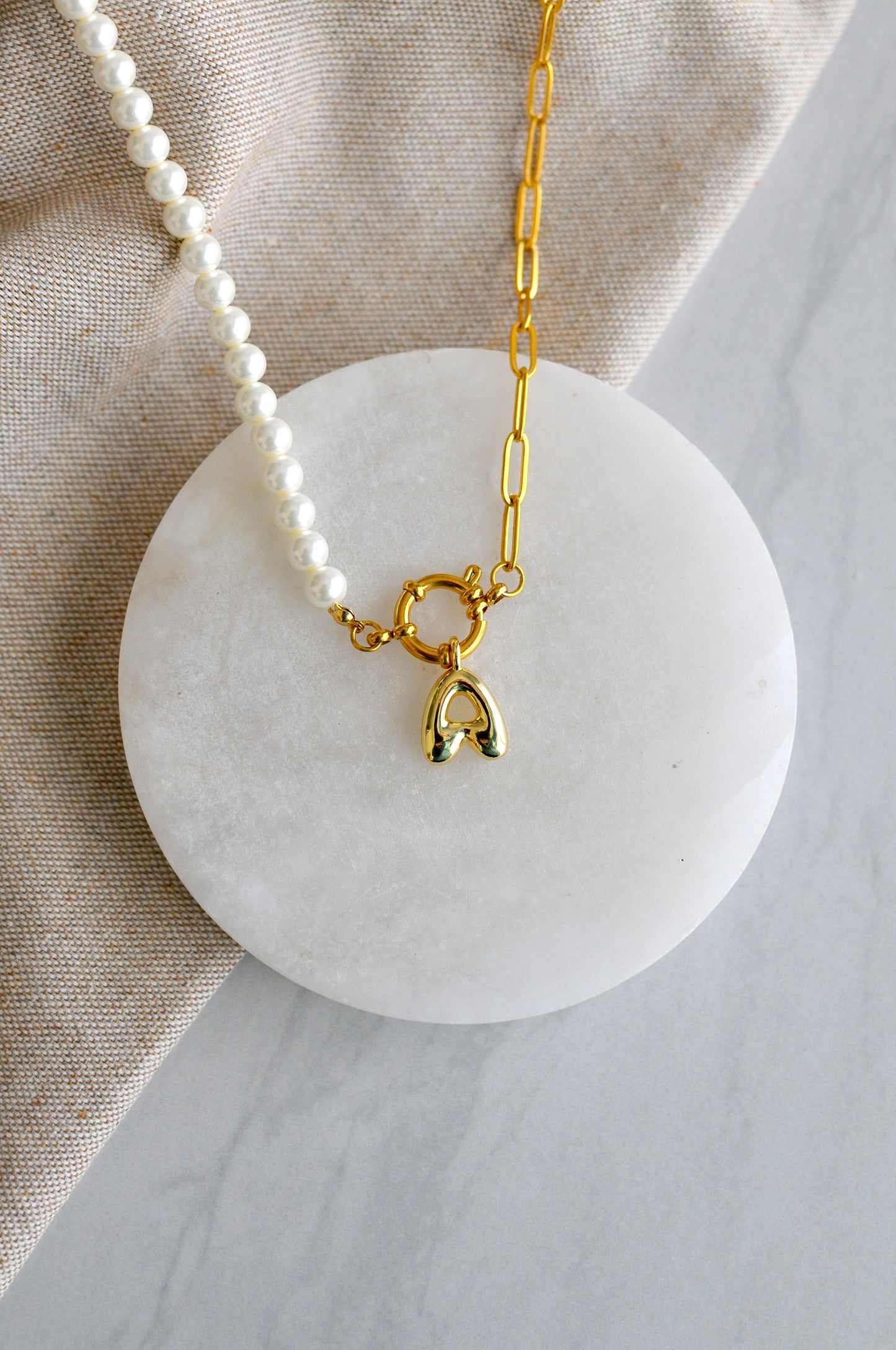 Pearl & Paperclip Pendant Necklace Chain