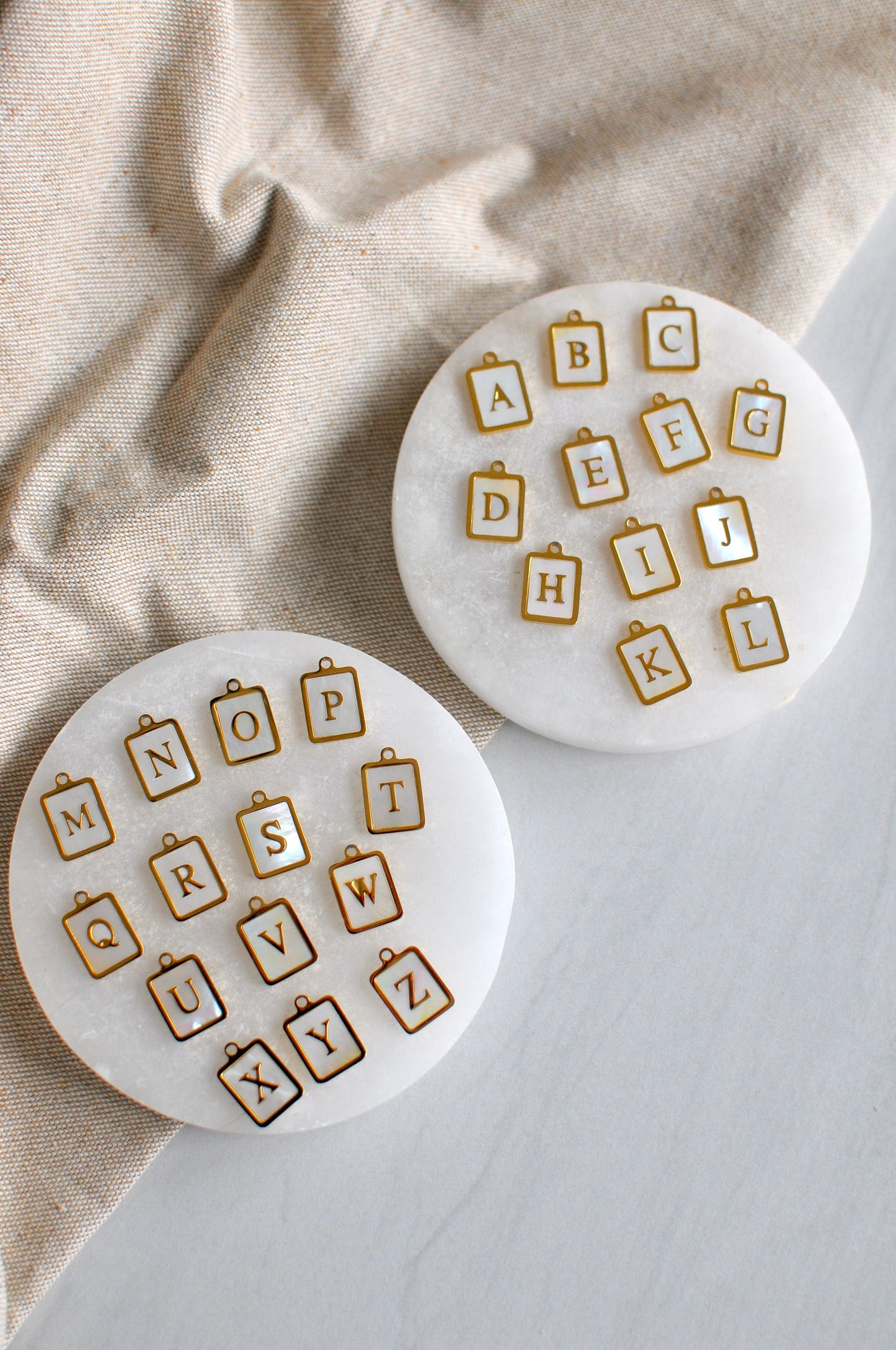 Pearl Square Letter Charm