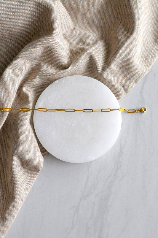 Paperclip Gold Or Silver Bracelet Chain