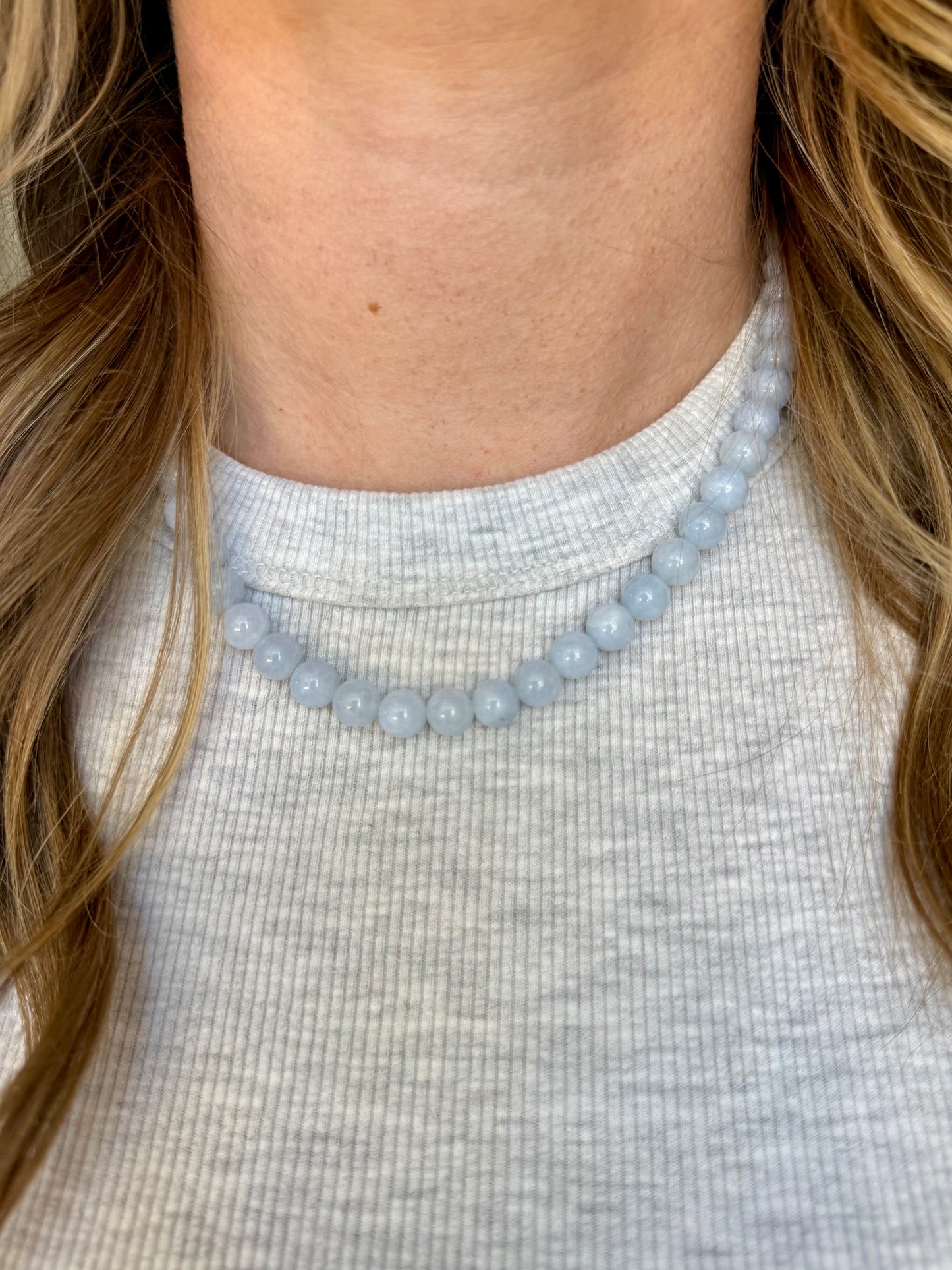 Vintage Blue Beaded Necklace