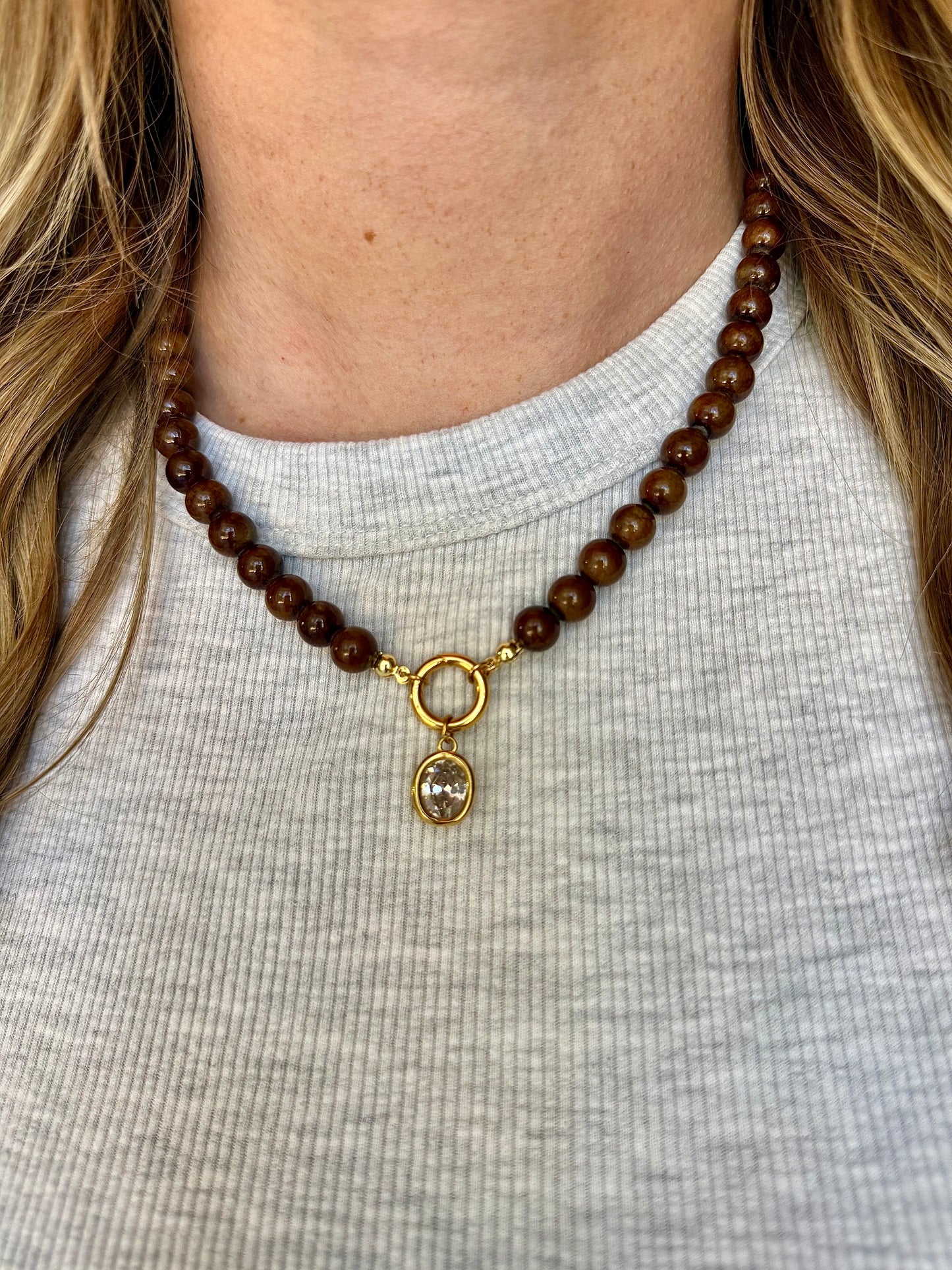Dark Chocolate Beaded Necklace