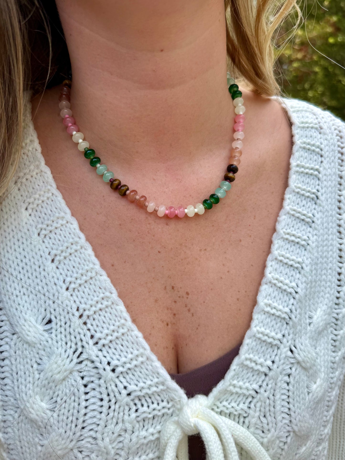 Petal & Pine Beaded Necklace