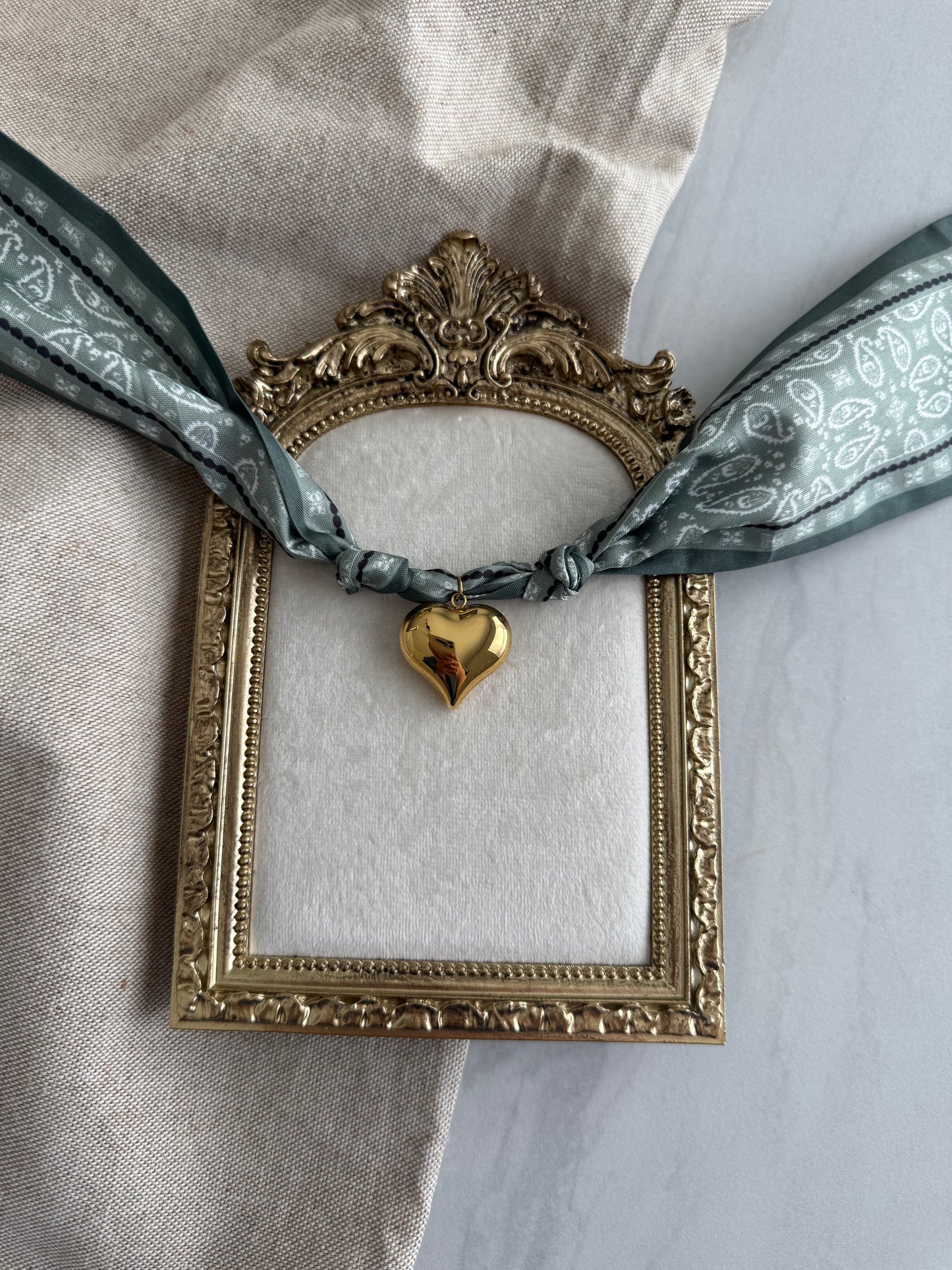 Anne Sage Heart Scarf Necklace