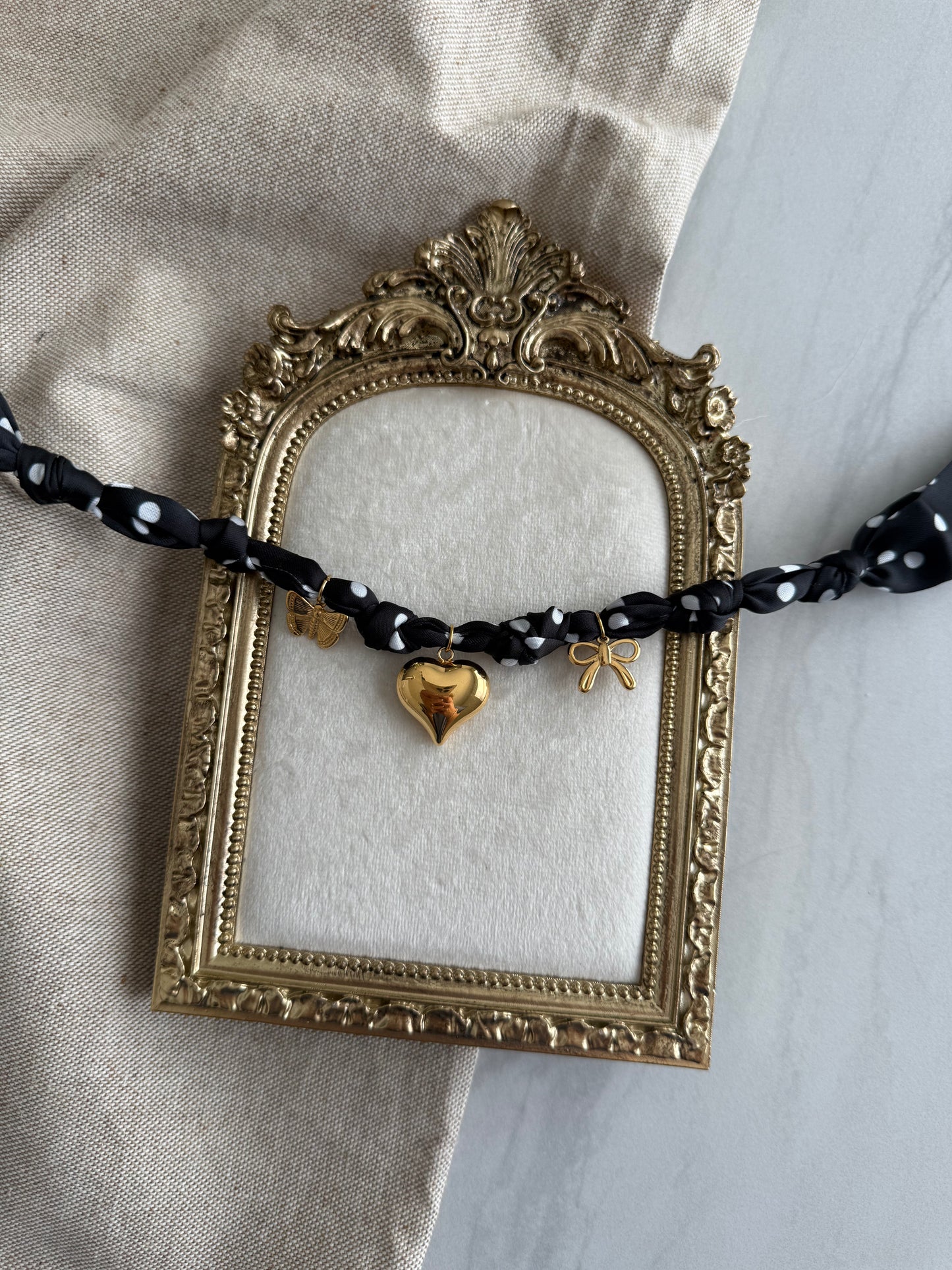 Polka Dot Scarf Necklace