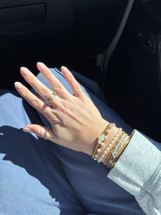 Riley Pearl Twist Ring