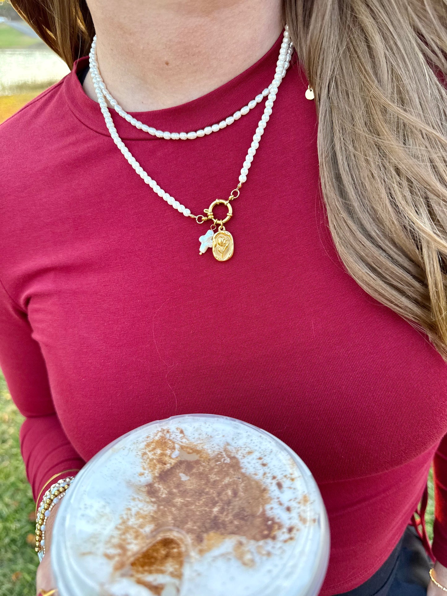 Pearl Pendant Necklace Chain