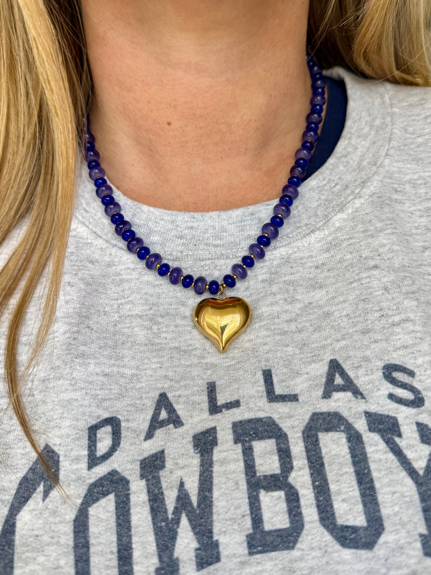 Dallas Blue Beaded Necklace
