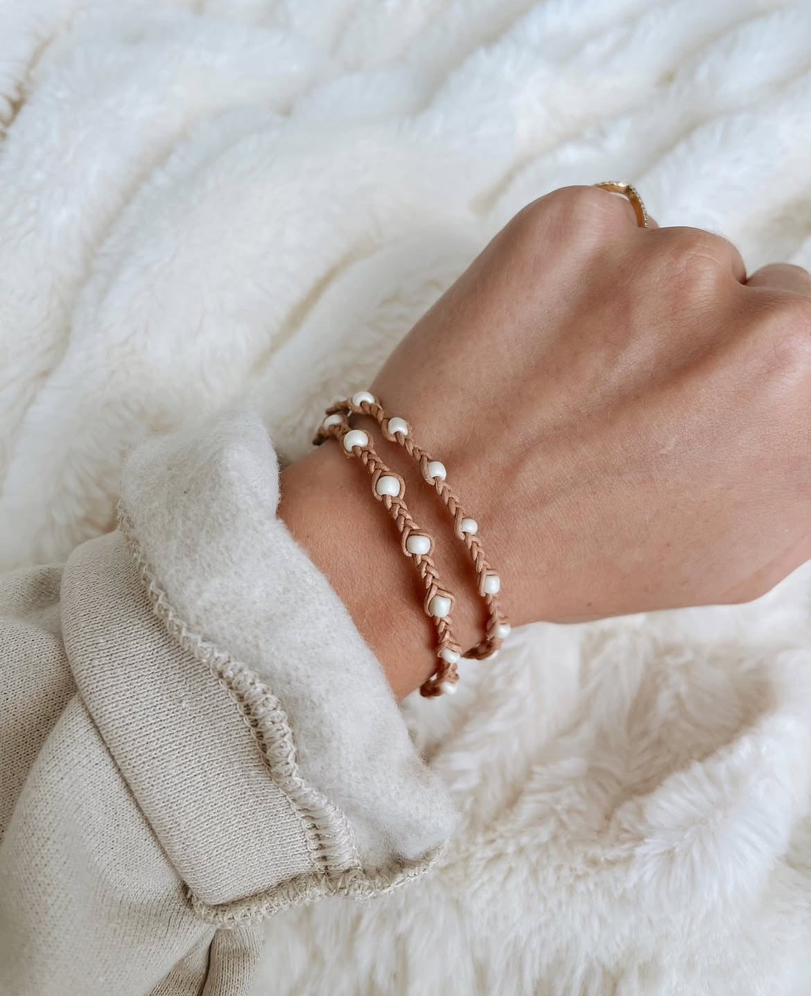White Leather Necklace