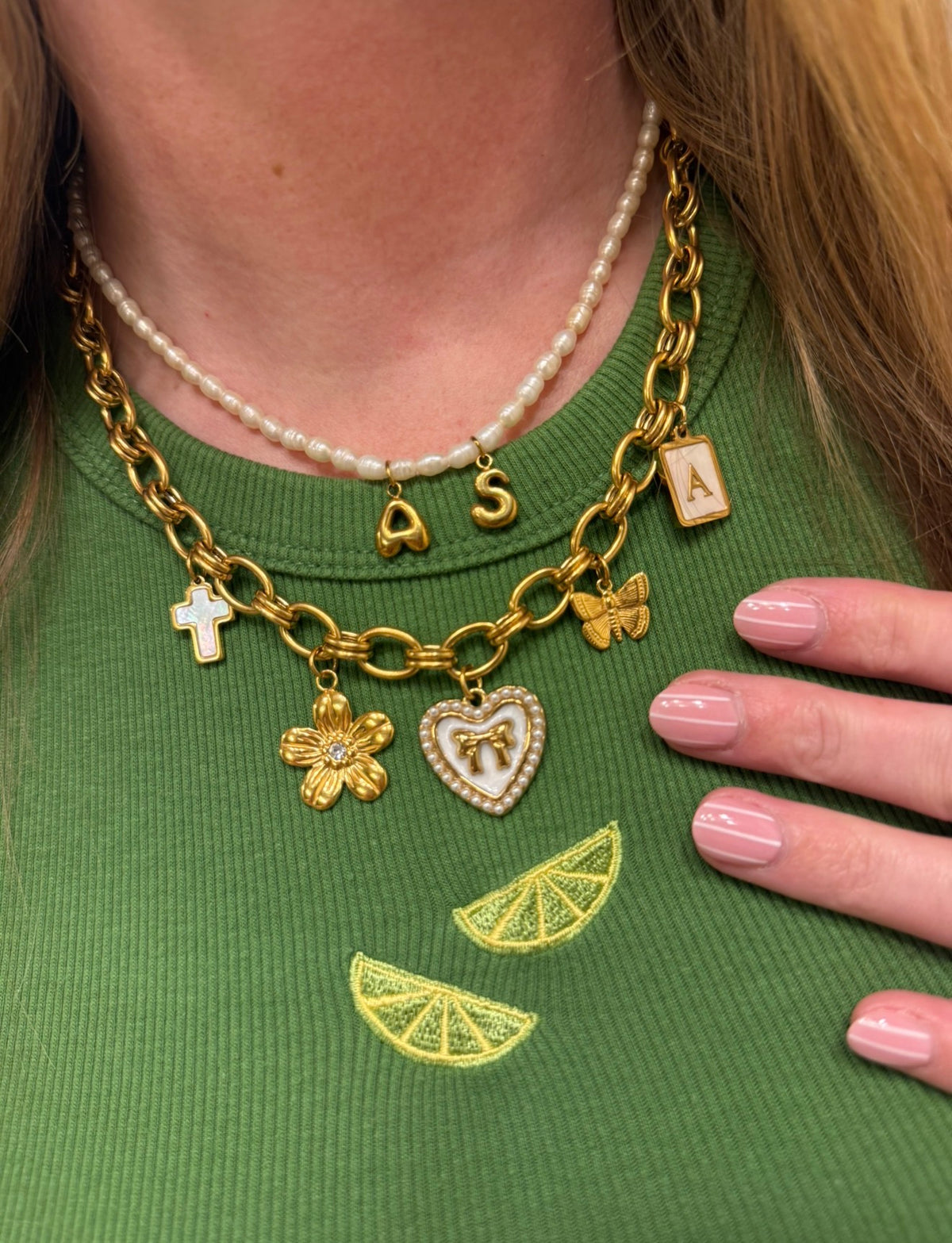 Pearl Initials Necklace