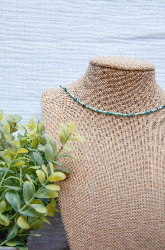 Mamma Mia Ocean Blue Beaded Necklace