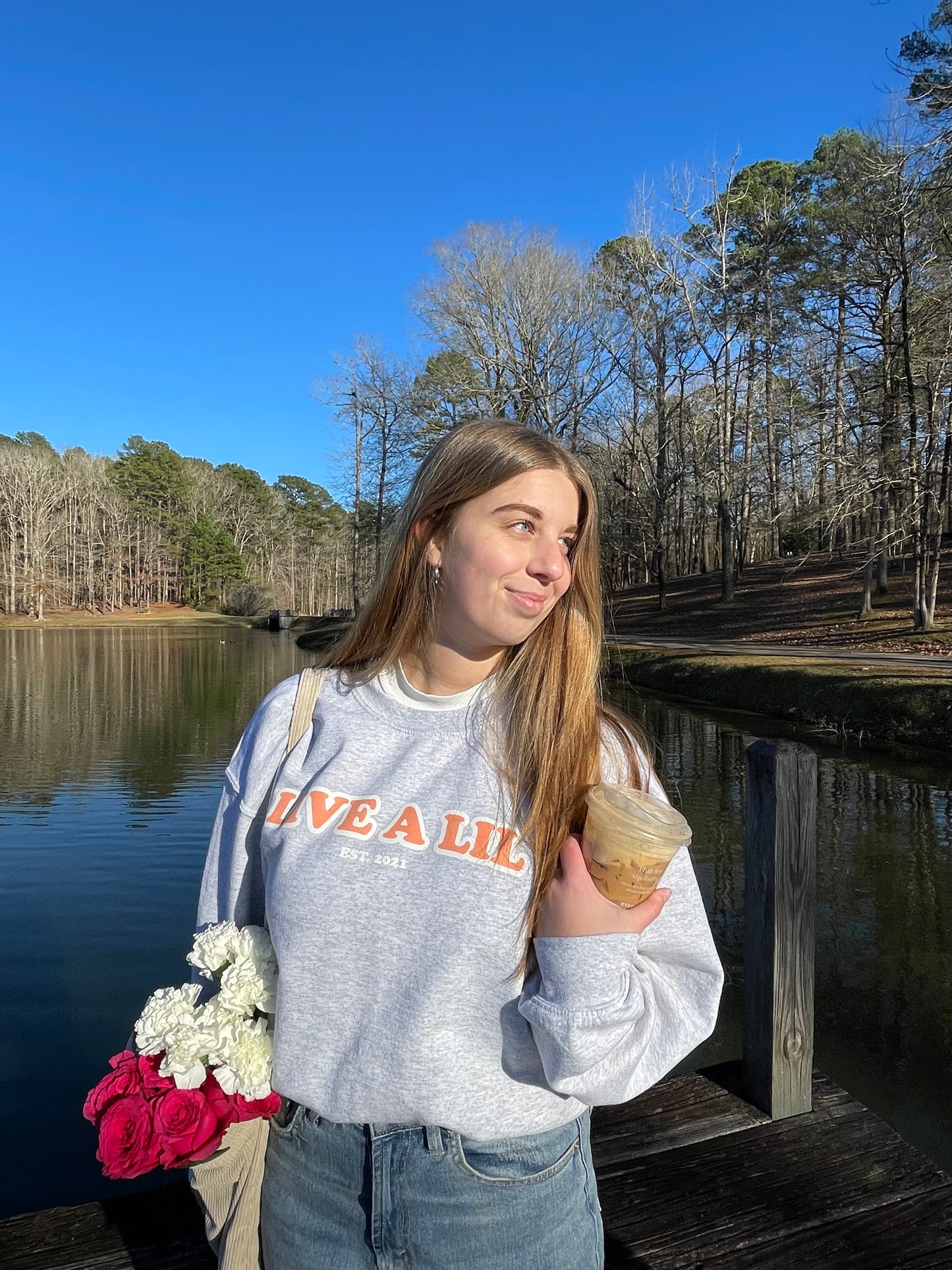 Coral Live A Lil Crewneck