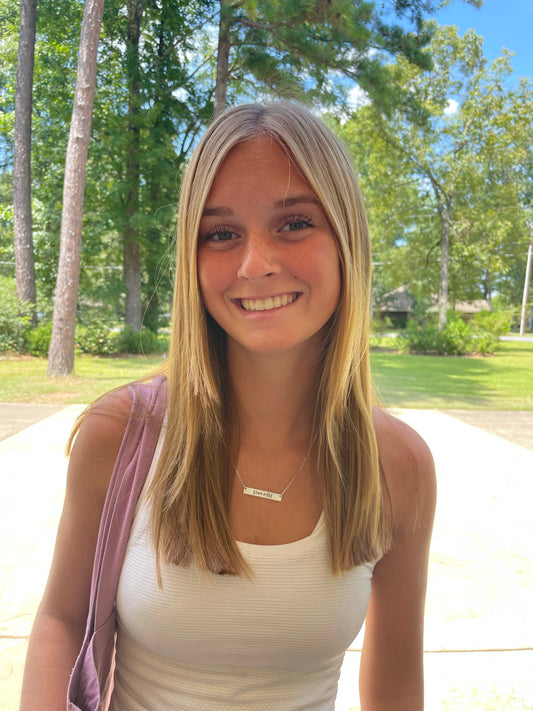 Live A Lil Stamped Bar Necklace