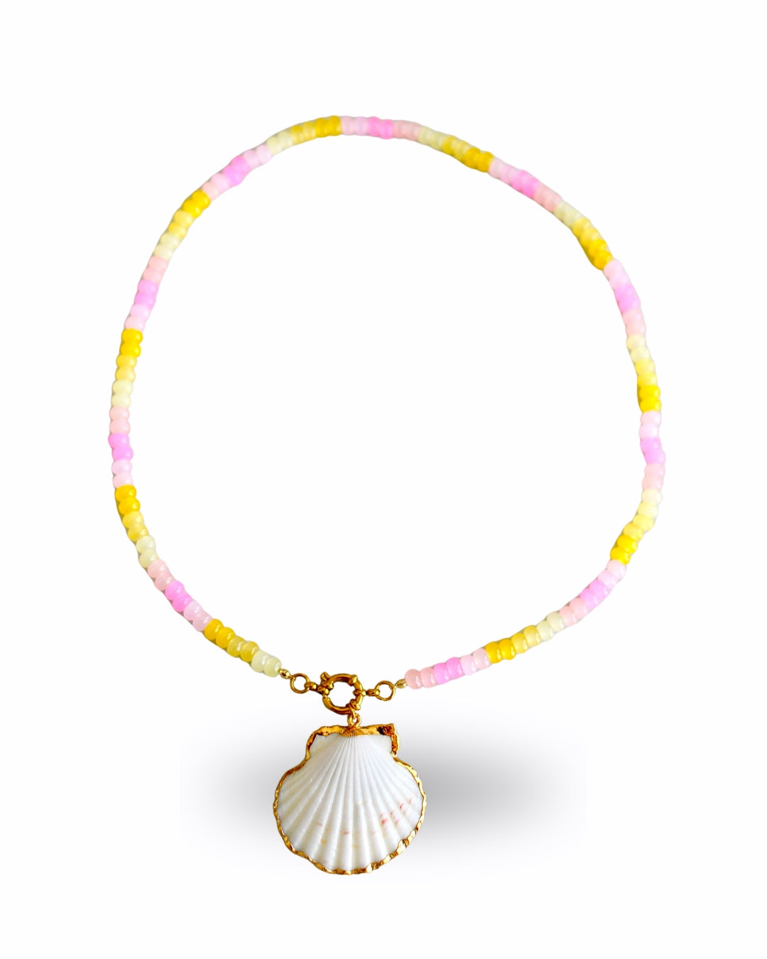 Sunset Seashell Beaded Necklace