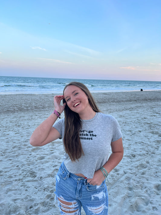 Cropped Let's Go Watch The Sunset T-Shirt