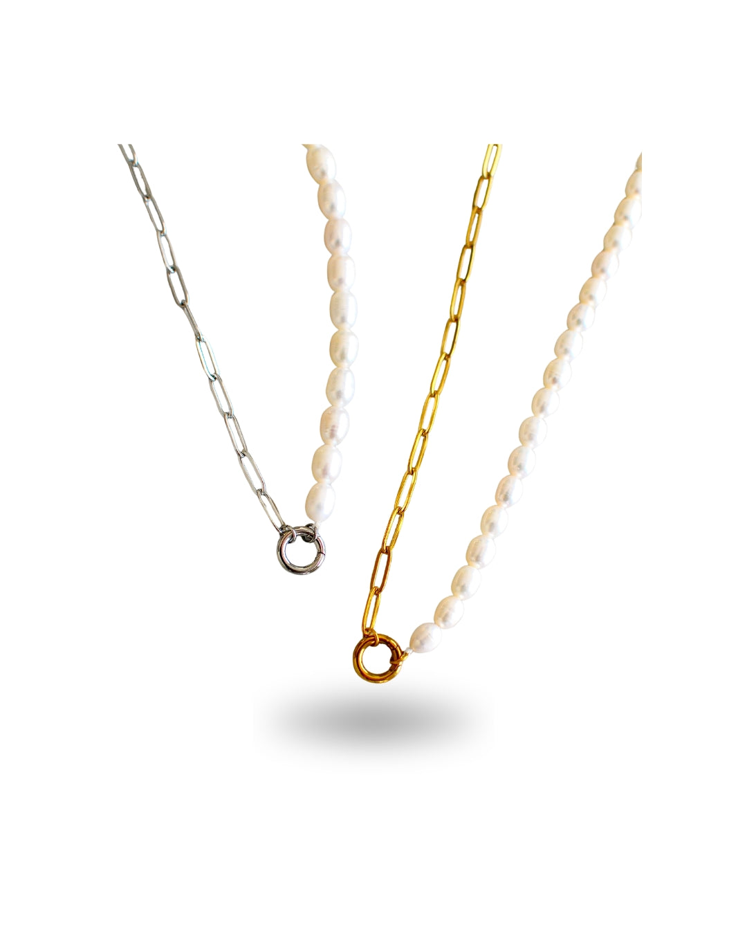 Pearl & Paperclip Necklace Chain