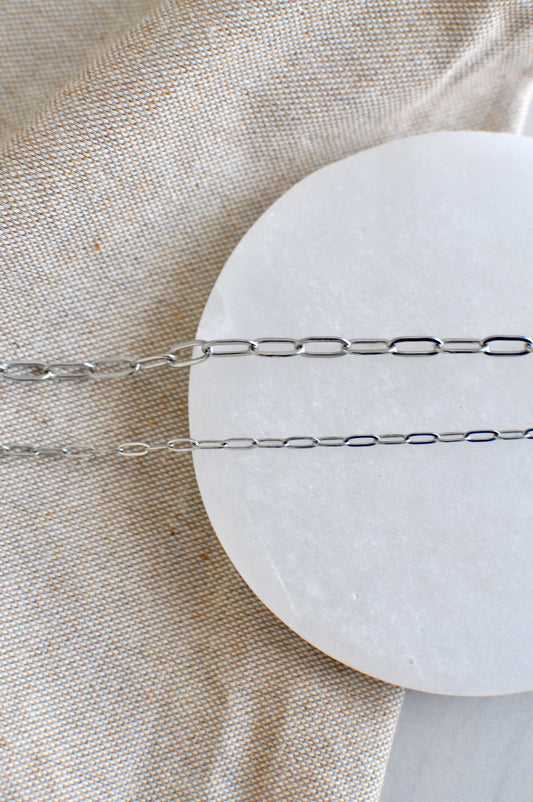 Paperclip Silver Necklace Chain