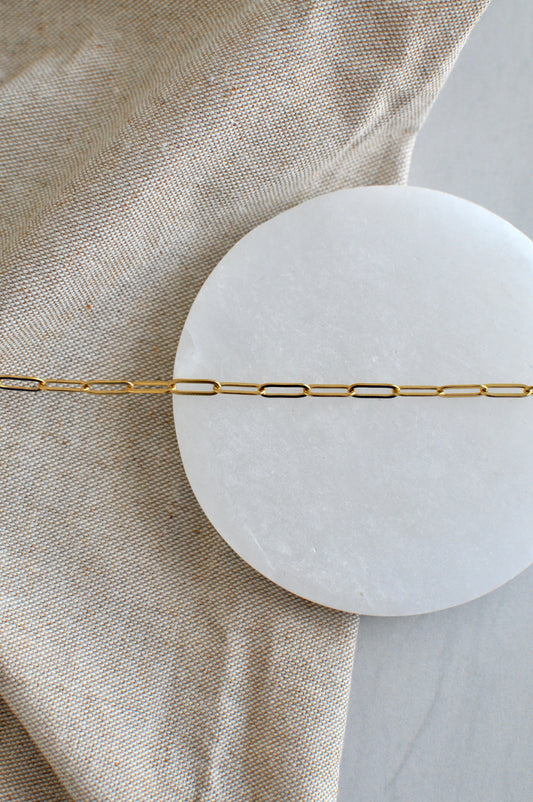 Paperclip Gold Necklace Chain