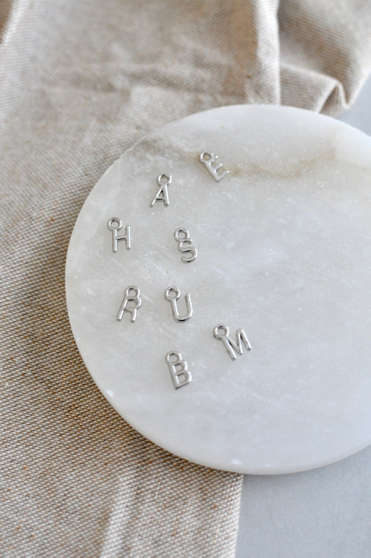 Tiny Silver Letter Charms