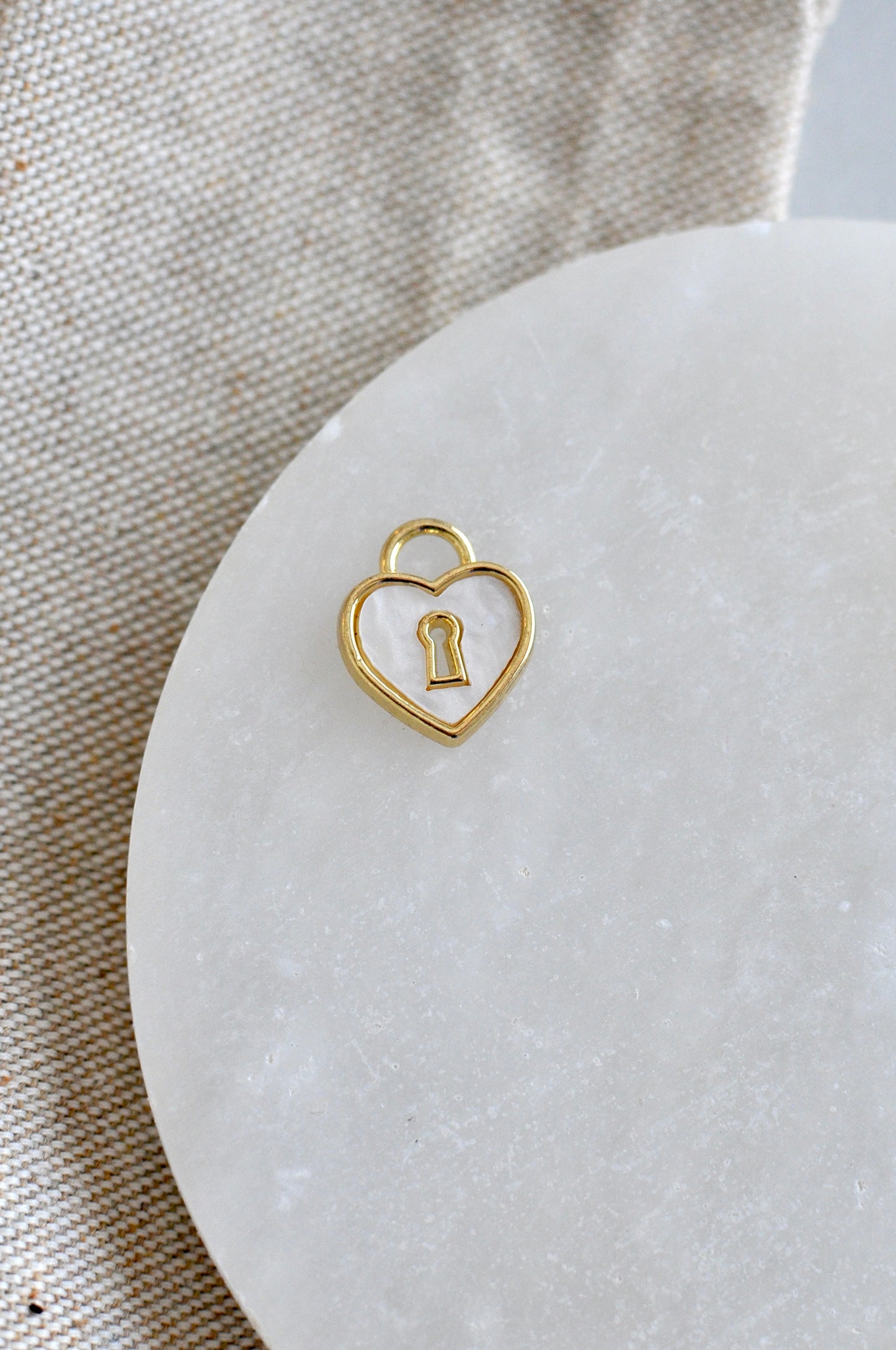 Gold Pearl Locket Charm