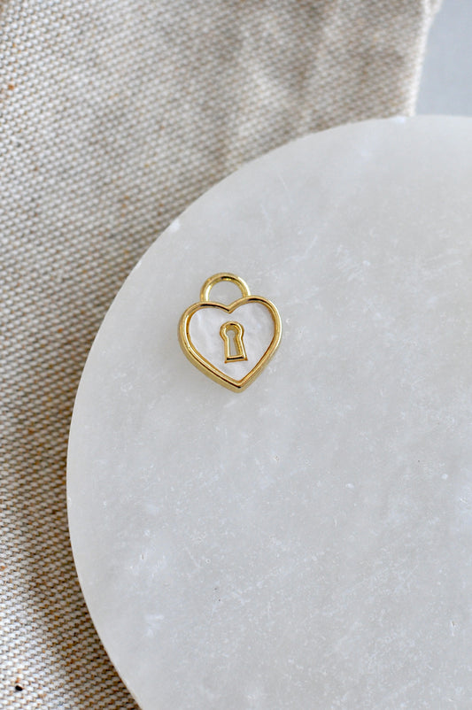 Gold Pearl Locket Charm