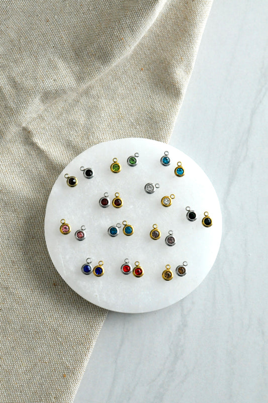Birthstone Round Charm