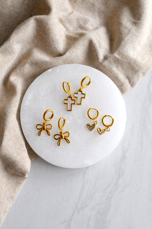 Charm Huggie Earrings