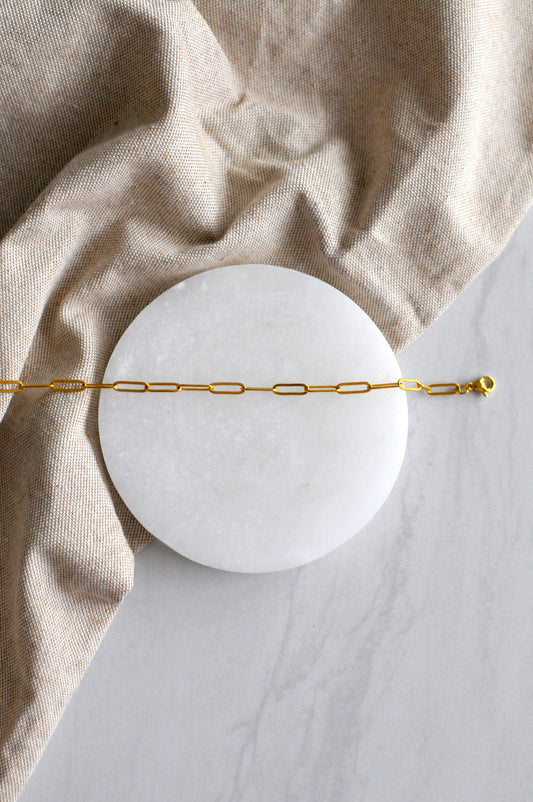 Paperclip Gold Or Silver Bracelet Chain