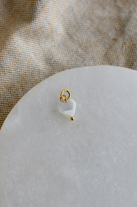 Tiny Pearl Heart Charm