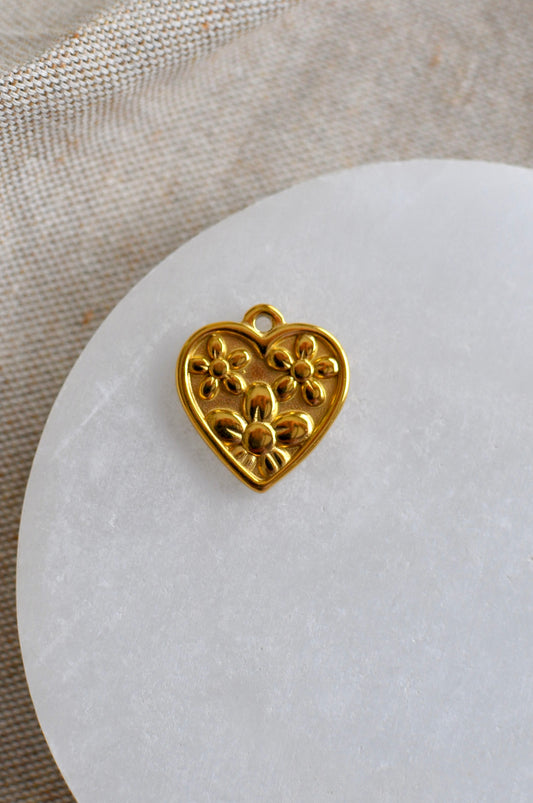Floral Heart Charm