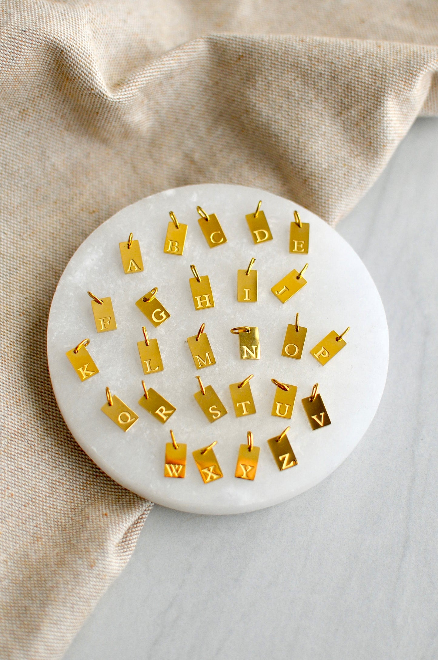 Dainty Square Letter Charms