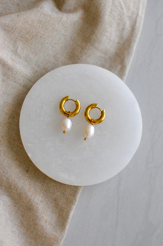 Thick Pearl Everyday Hoops