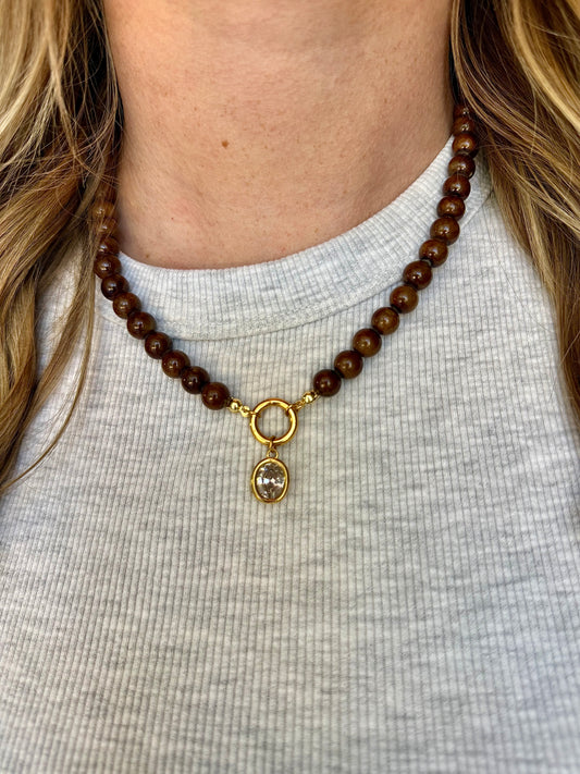 Dark Chocolate Beaded Necklace