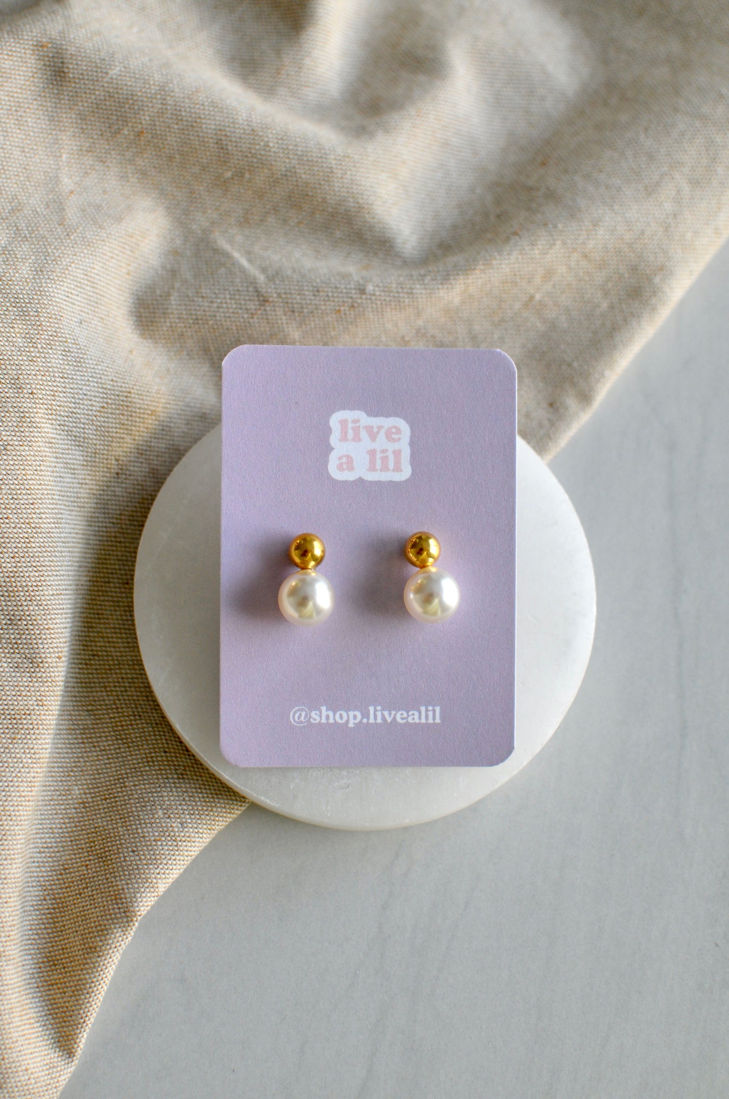 Pearl & Gold Bubble Studs