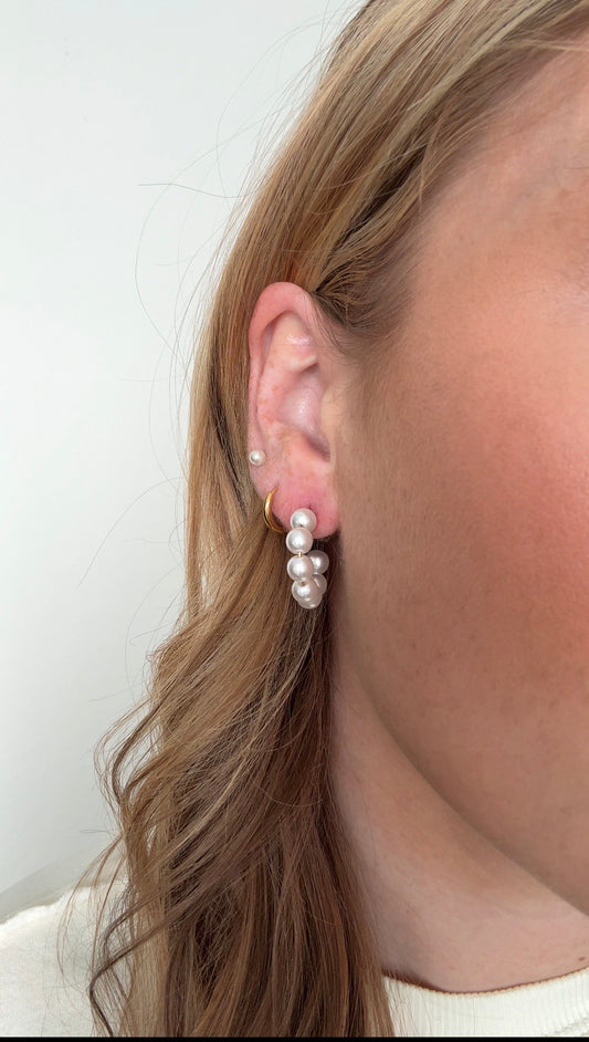 Solid Pearl Hoops