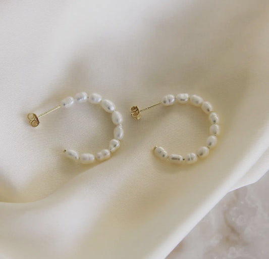 Freshwater Pearl Hoops