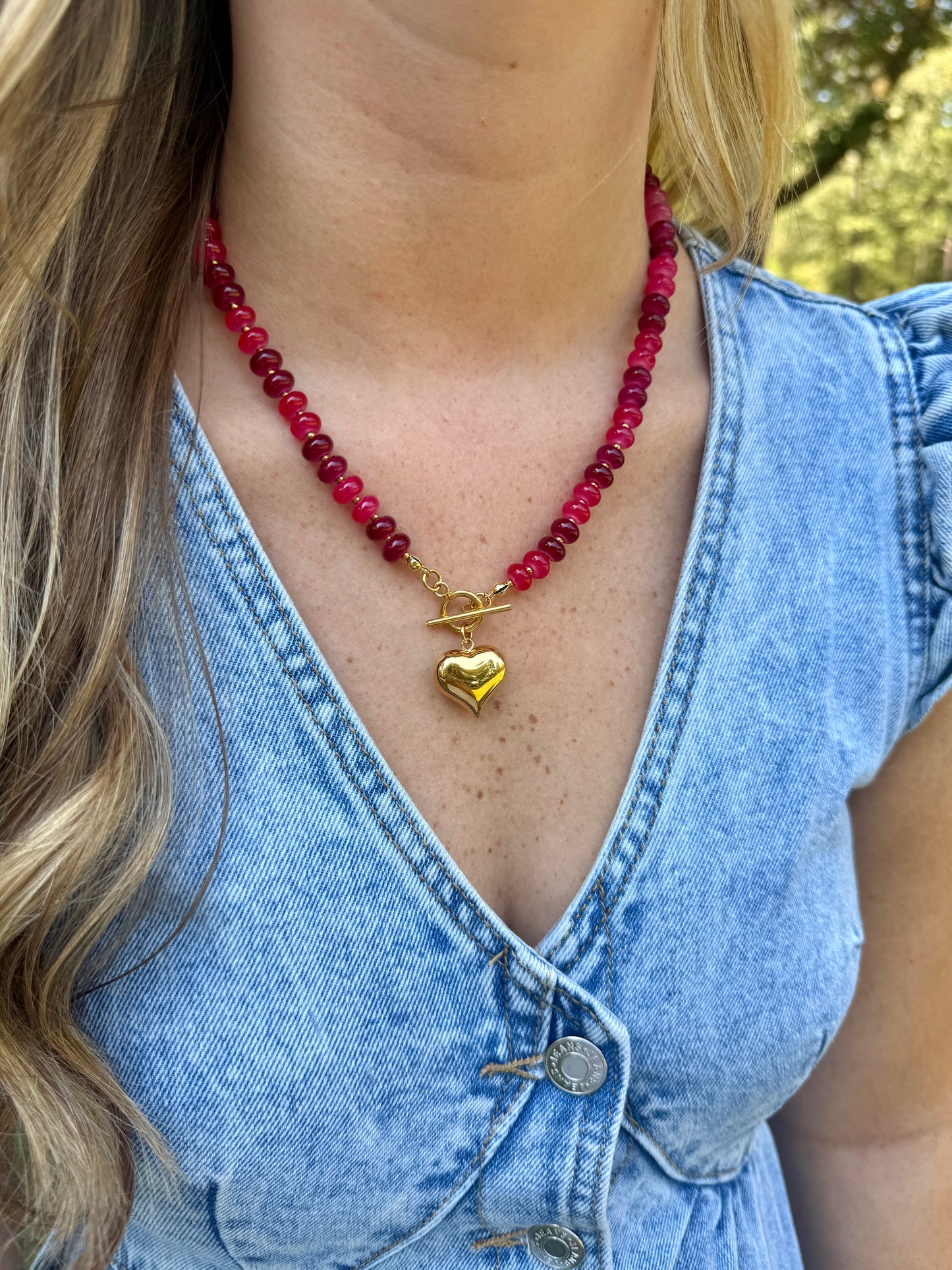Cardinal Red Beaded Necklace