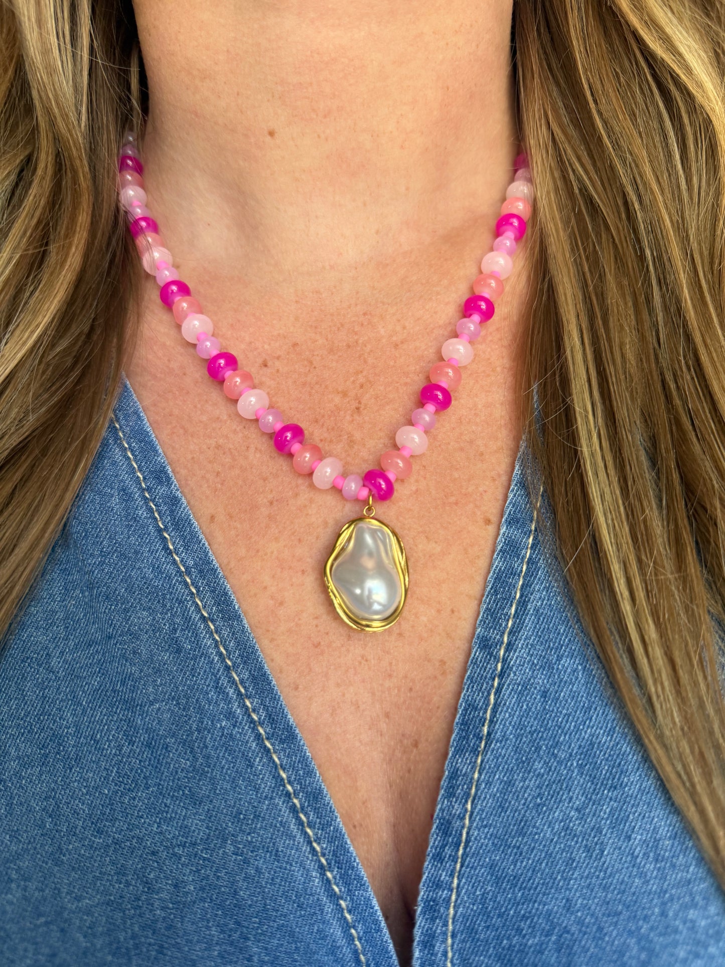 Rosewater Beaded Necklace