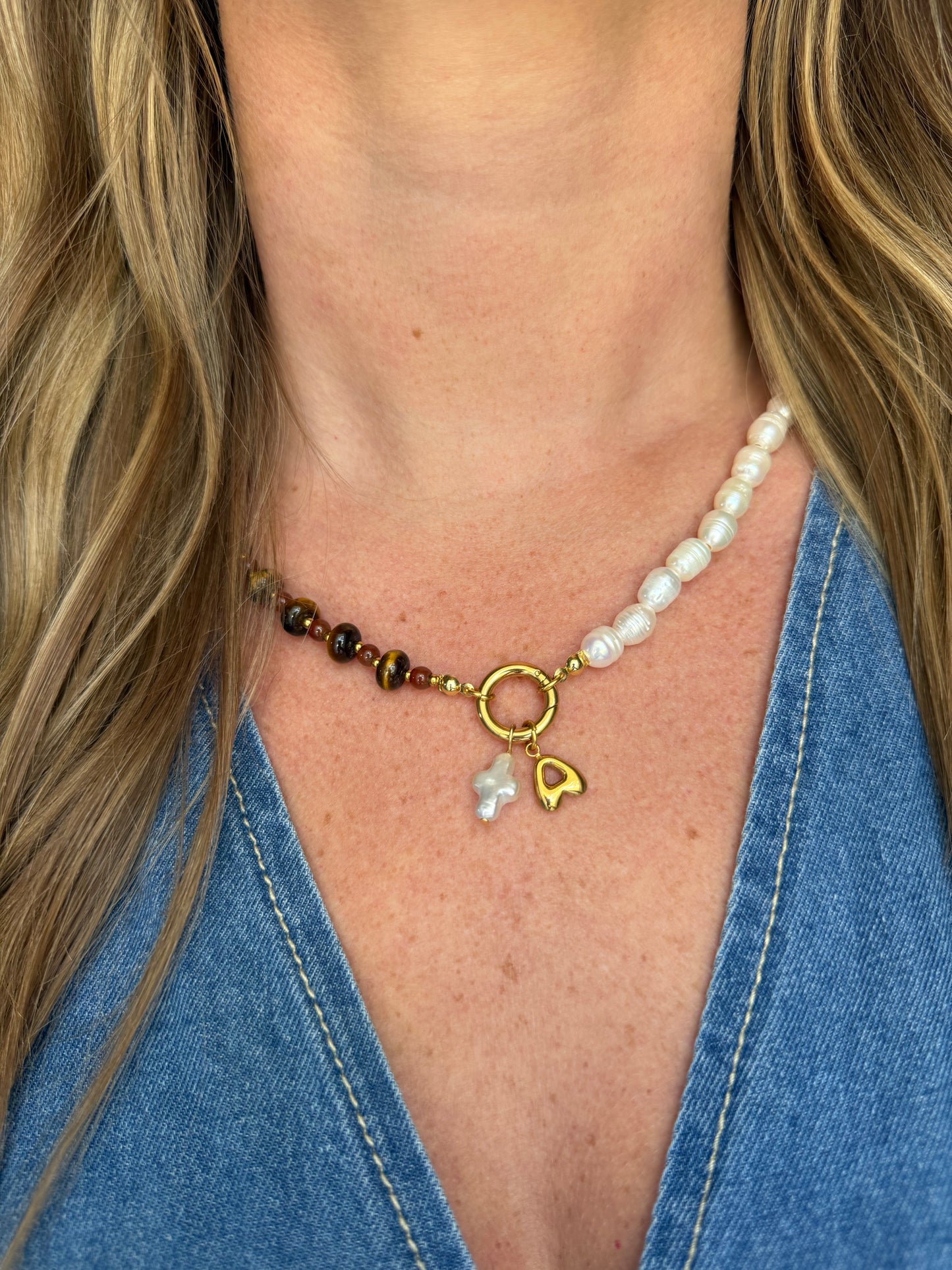 Coffee & Cream Beaded Necklace