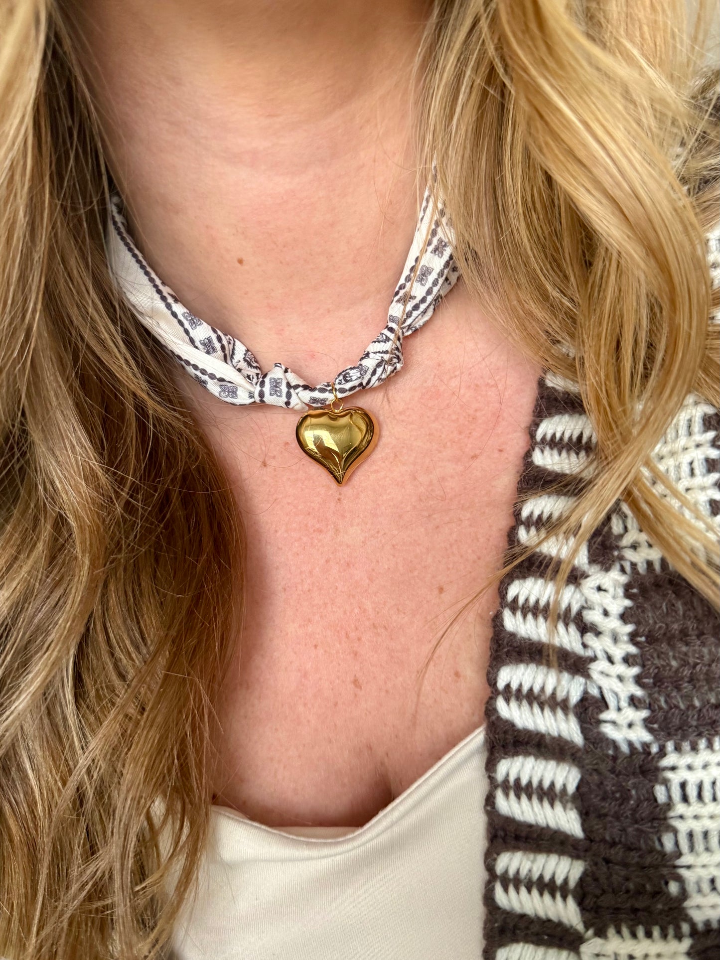 Jenny Heart Scarf Necklace