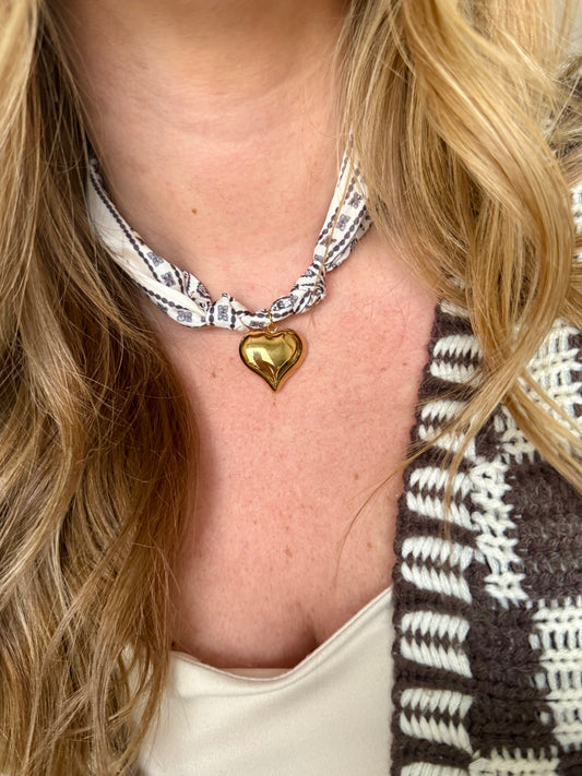 Jenny Heart Scarf Necklace