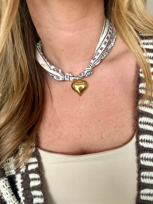 Jenny Heart Scarf Necklace