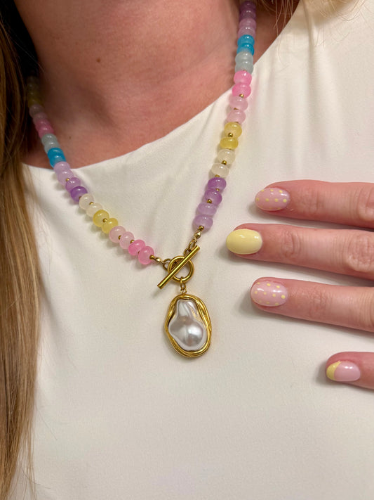 Pastel Pearl Beaded Necklace