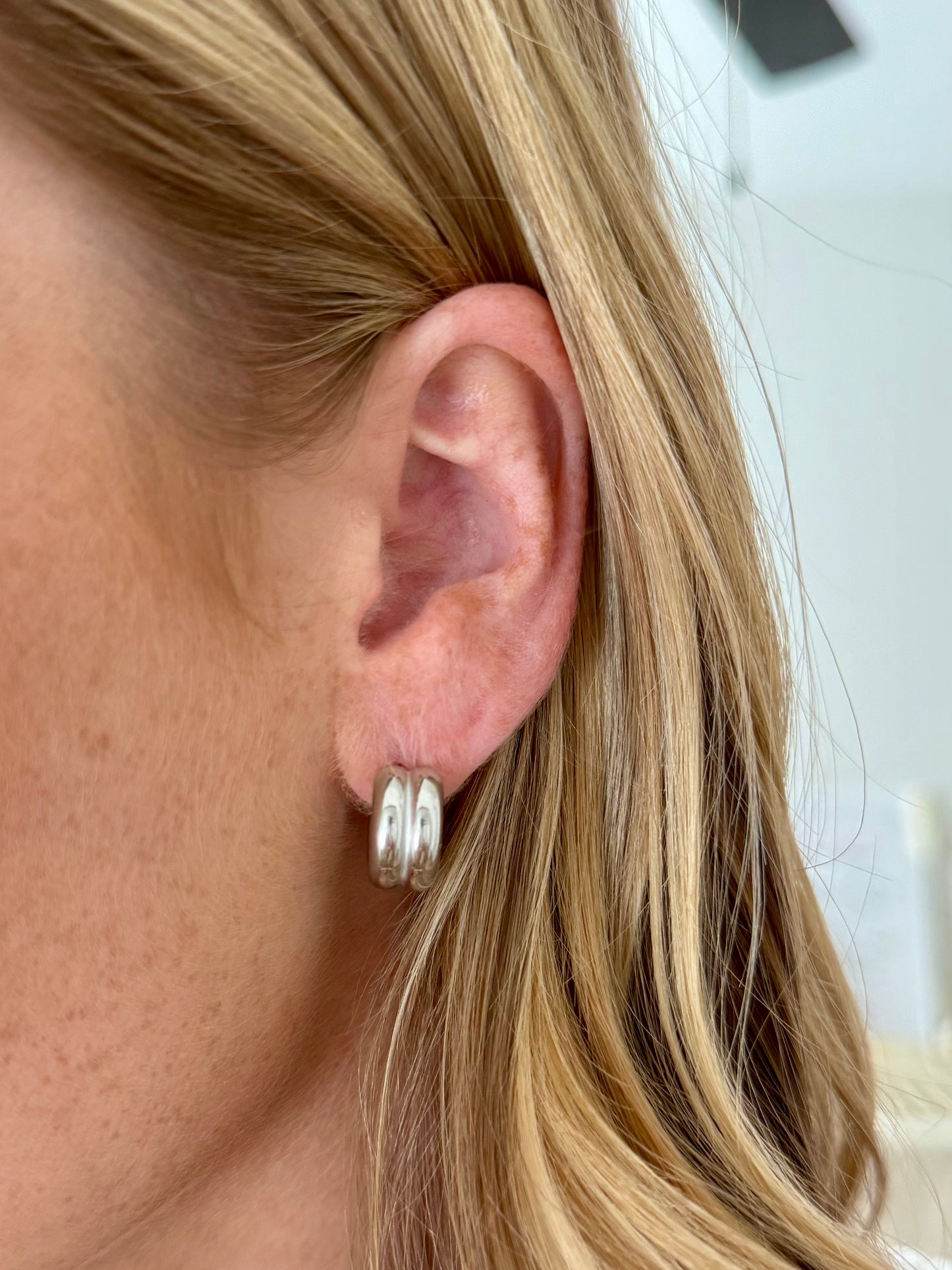 Double Hoop Stud Earrings