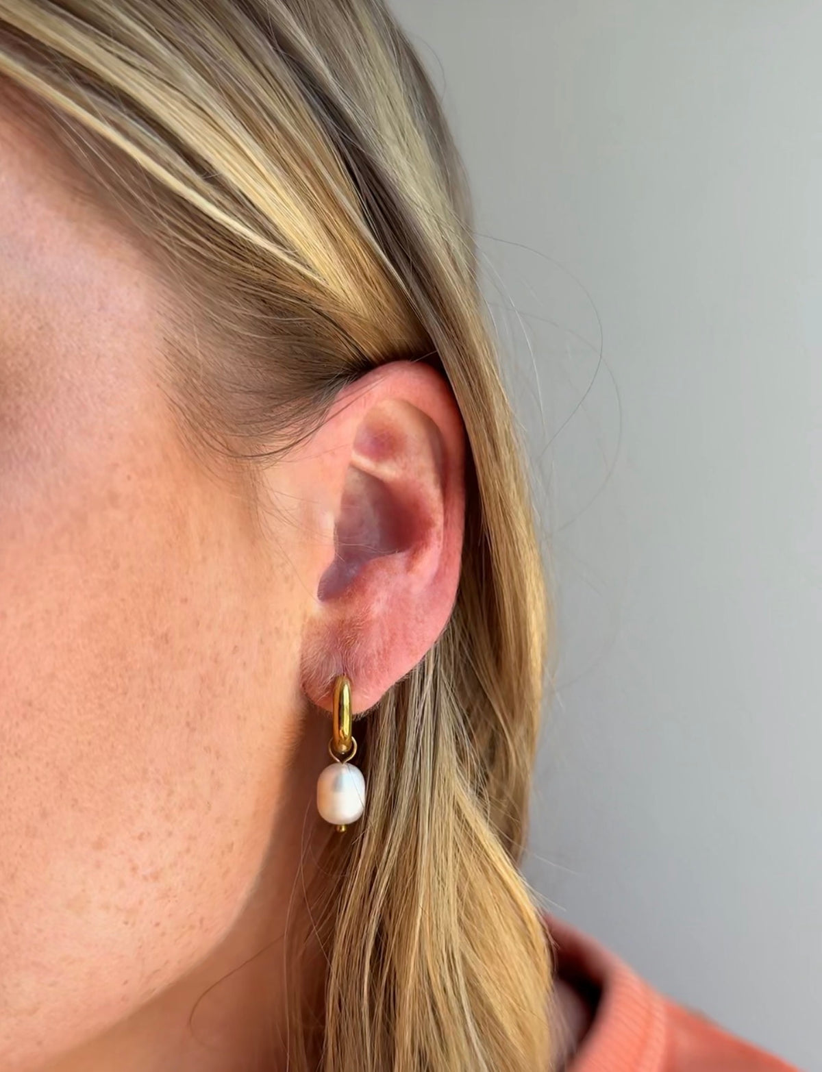 Everyday Pearl Hoops
