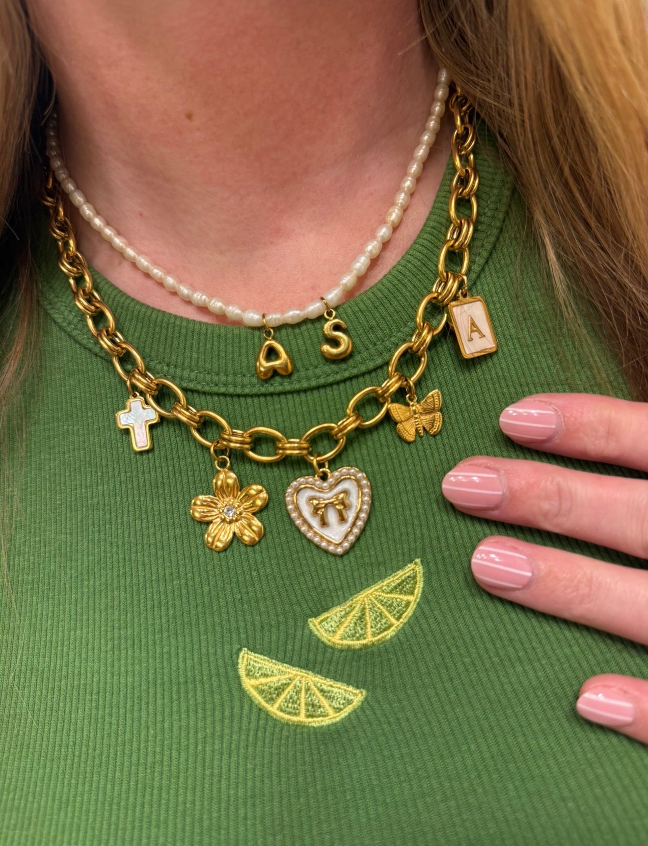 Pearl Initials Necklace