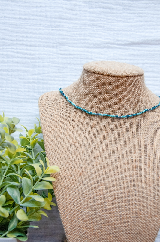Mamma Mia Ocean Blue Beaded Necklace